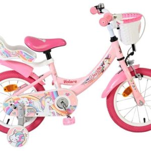 Volare Unicorn Kinderfiets – Meisjes – 14 inch – Roze