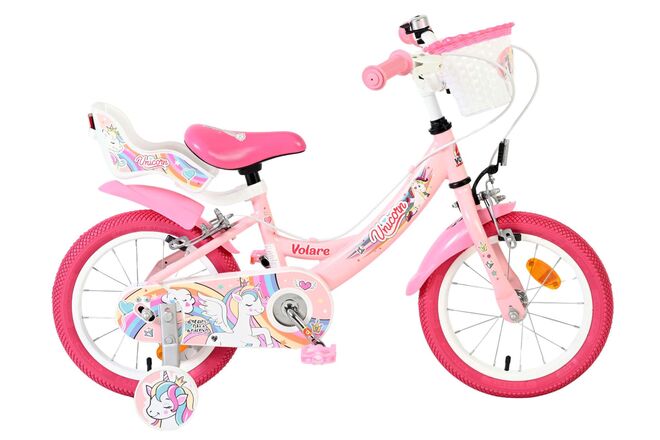 Volare Unicorn Kinderfiets – Meisjes – 14 inch – Roze – Twee Handremmen Volare Unicorn Kinderfiets – Meisjes – 14 inch – Roze – Twee Handremmen