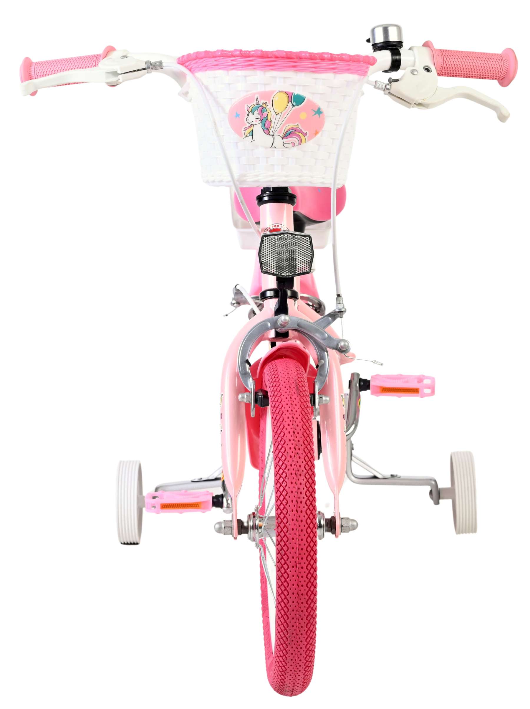 Volare Unicorn Kinderfiets – Meisjes – 14 inch – Roze – Twee Handremmen