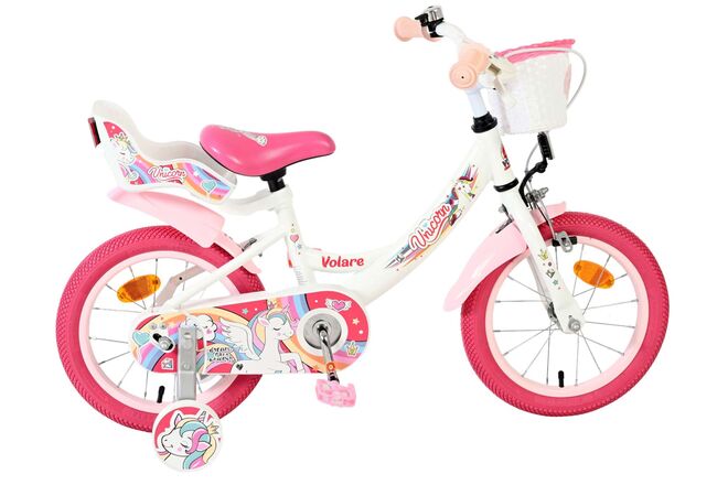 Volare Unicorn Kinderfiets – Meisjes – 14 inch – Wit