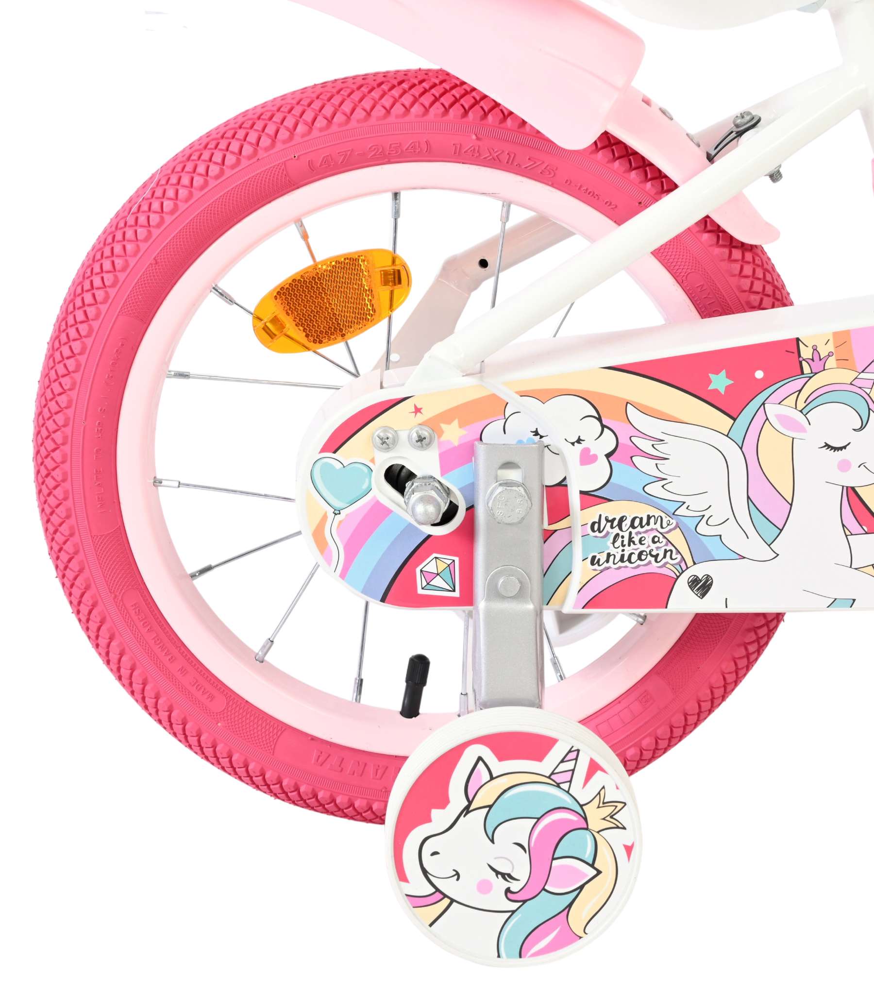 Volare Unicorn Kinderfiets – Meisjes – 14 inch – Wit