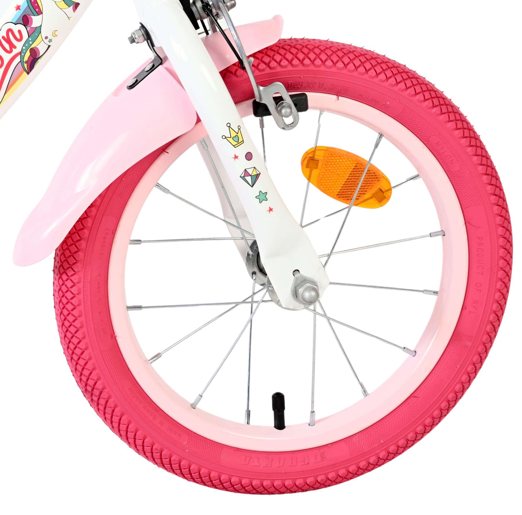 Volare Unicorn Kinderfiets – Meisjes – 14 inch – Wit