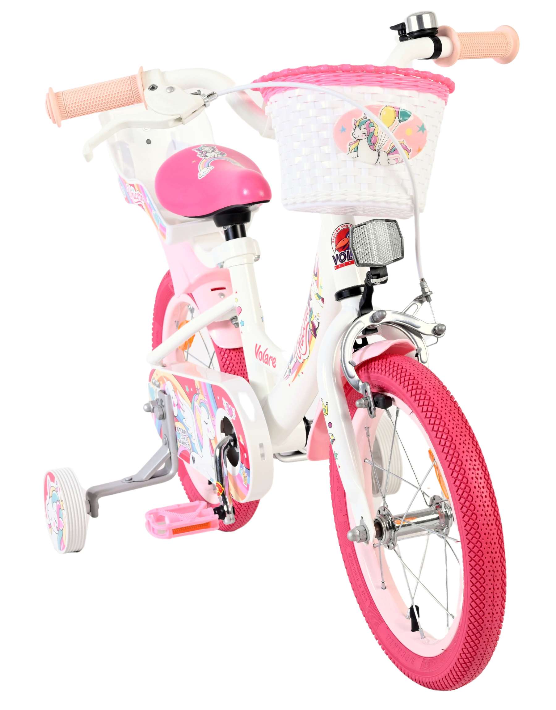 Volare Unicorn Kinderfiets – Meisjes – 14 inch – Wit