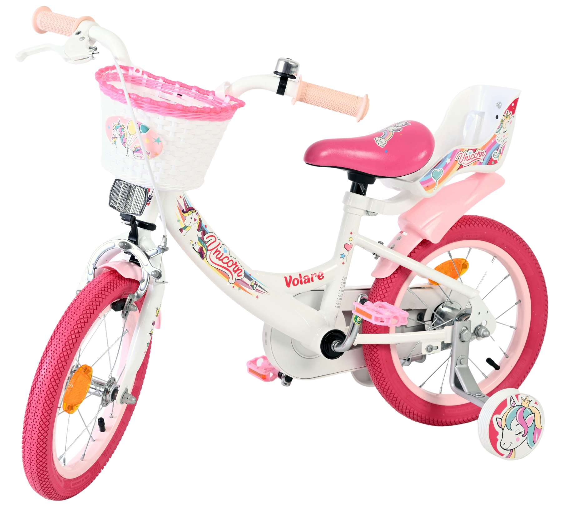 Volare Unicorn Kinderfiets – Meisjes – 14 inch – Wit