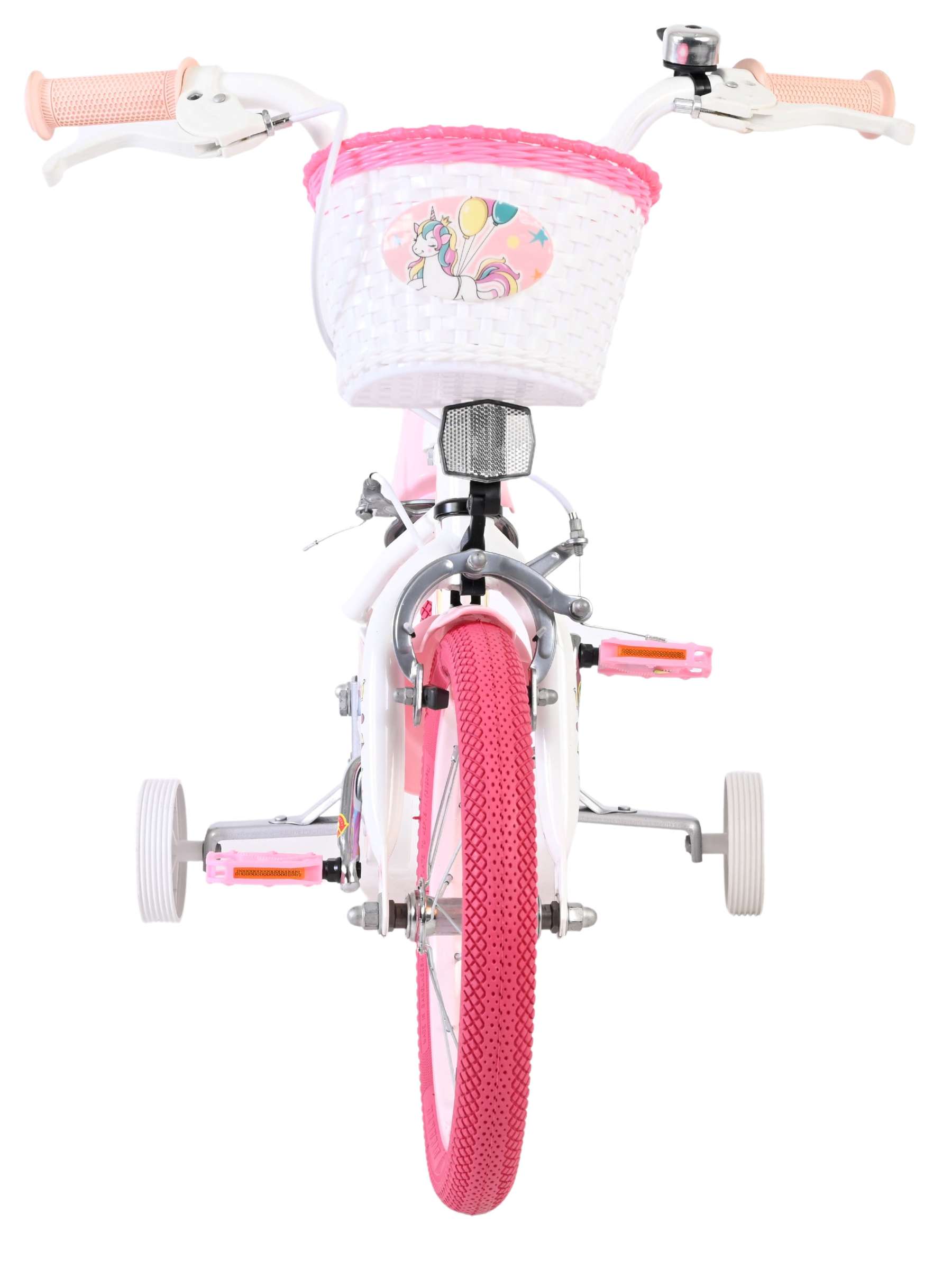 Volare Unicorn Kinderfiets – Meisjes – 14 inch – Wit – Twee Handremmen