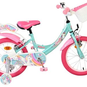 Volare Unicorn Kinderfiets – Meisjes – 16 inch – Groen – Twee Handremmen