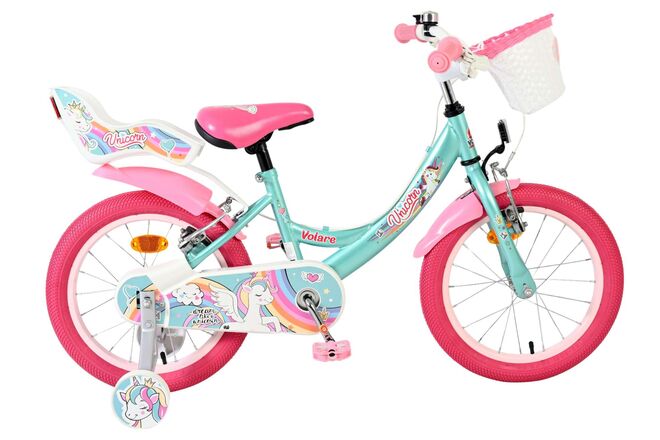 Volare Unicorn Kinderfiets – Meisjes – 16 inch – Groen – Twee Handremmen
