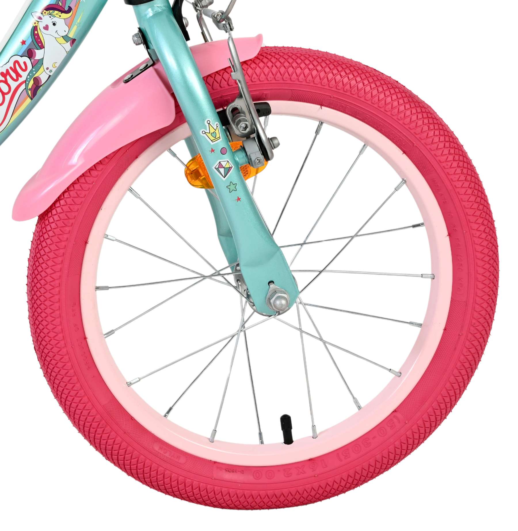 Volare Unicorn Kinderfiets – Meisjes – 16 inch – Groen – Twee Handremmen