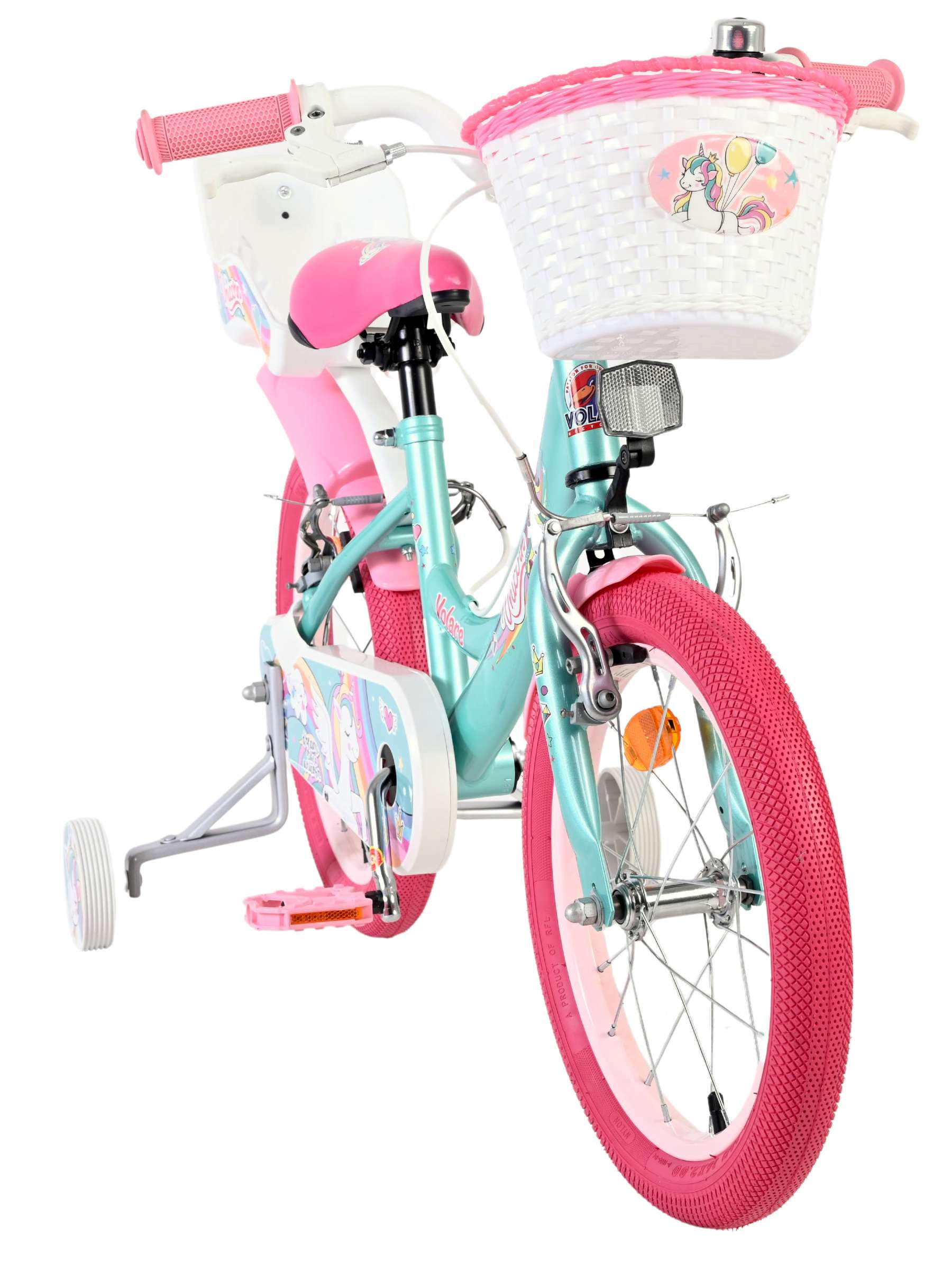 Volare Unicorn Kinderfiets – Meisjes – 16 inch – Groen – Twee Handremmen