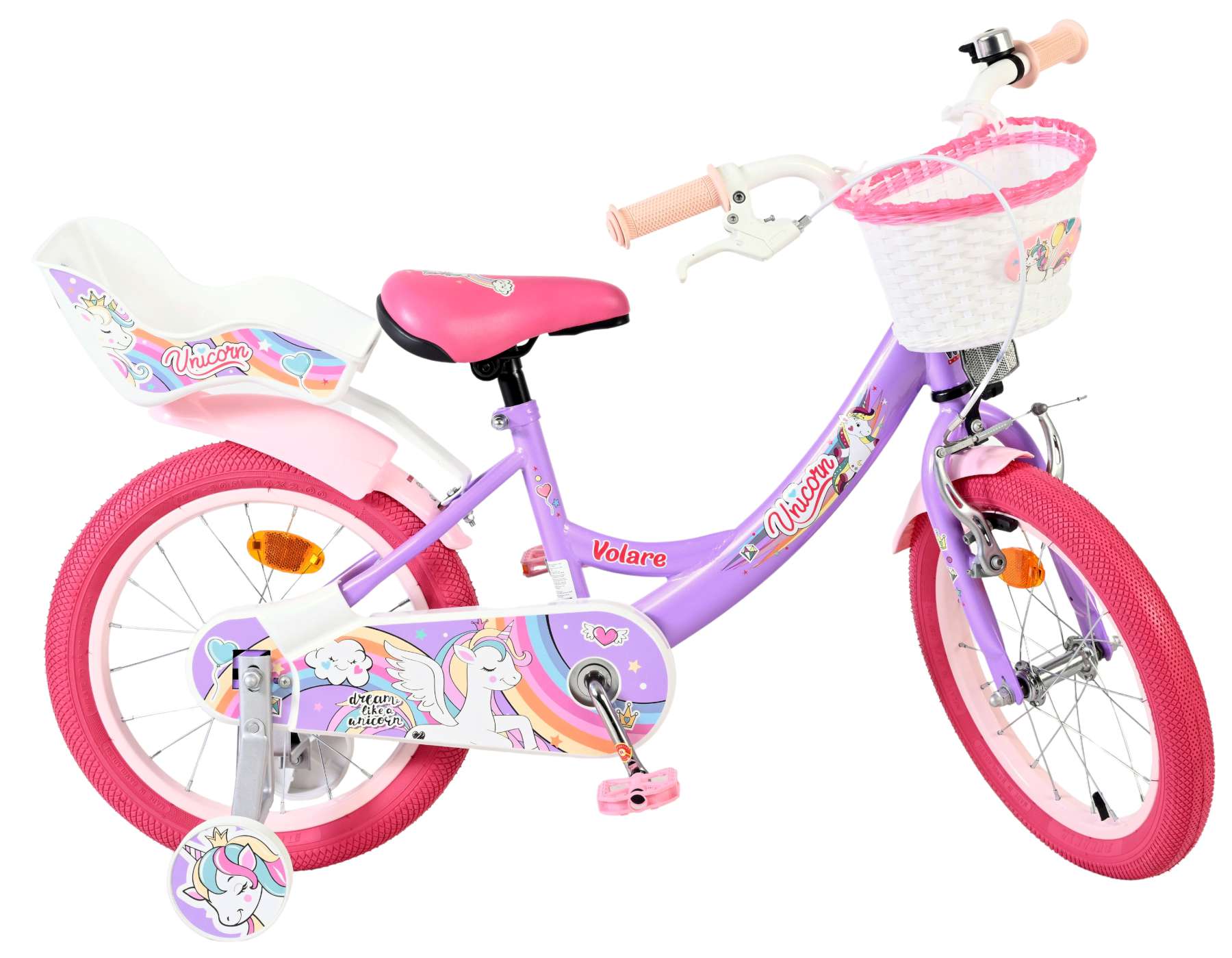 Volare Unicorn Kinderfiets – Meisjes – 16 inch – Paars Volare Unicorn Kinderfiets – Meisjes – 16 inch – Paars