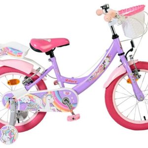 Volare Unicorn Kinderfiets – Meisjes – 16 inch – Paars – Twee Handremmen