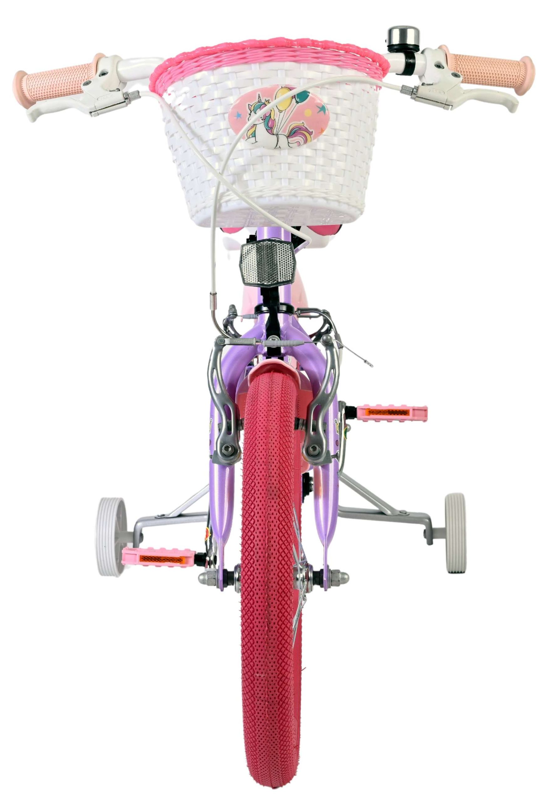 Volare Unicorn Kinderfiets – Meisjes – 16 inch – Paars – Twee Handremmen