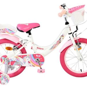 Volare Unicorn Kinderfiets – Meisjes – 16 inch – Wit – Twee Handremmen