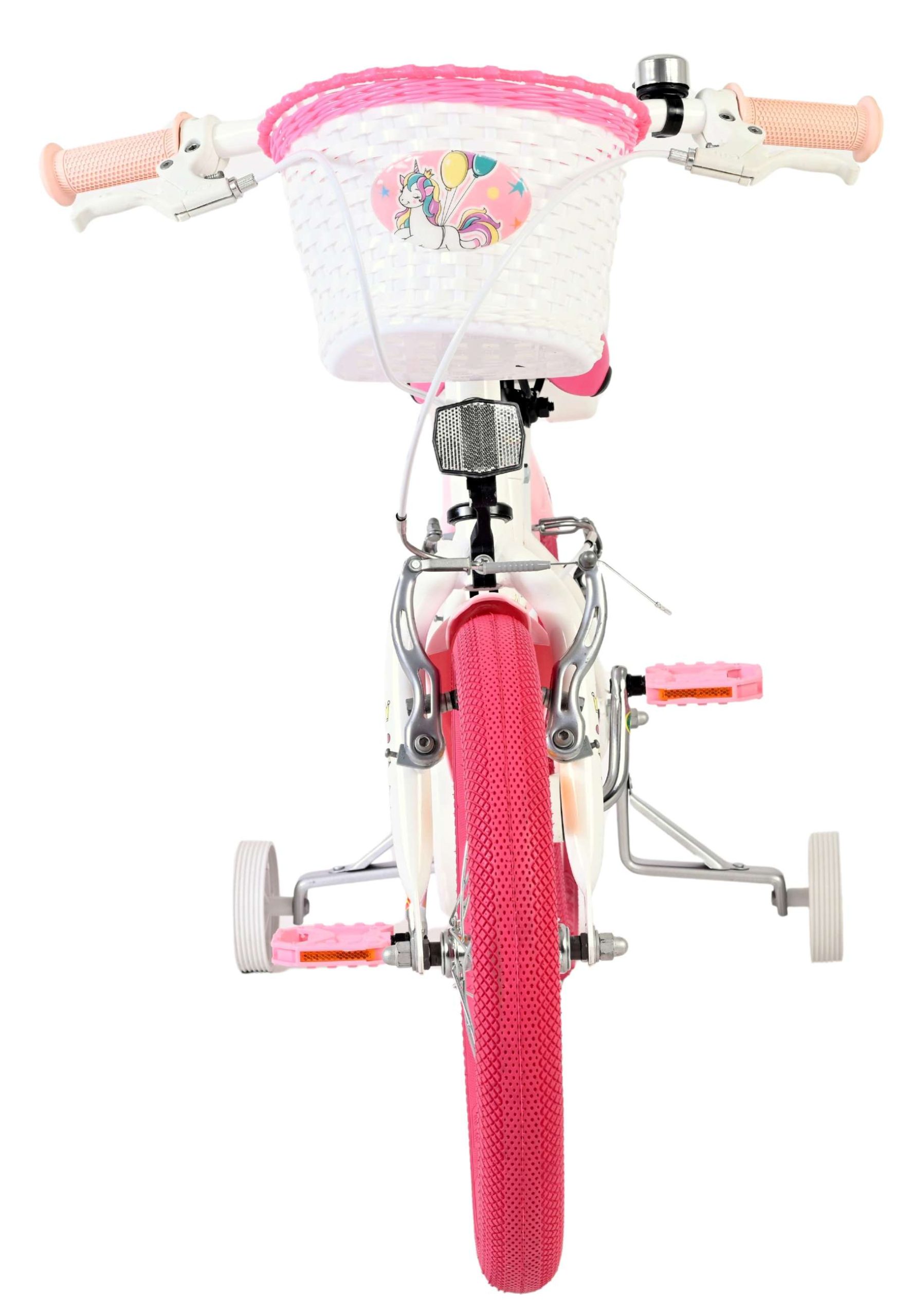 Volare Unicorn Kinderfiets – Meisjes – 16 inch – Wit – Twee Handremmen