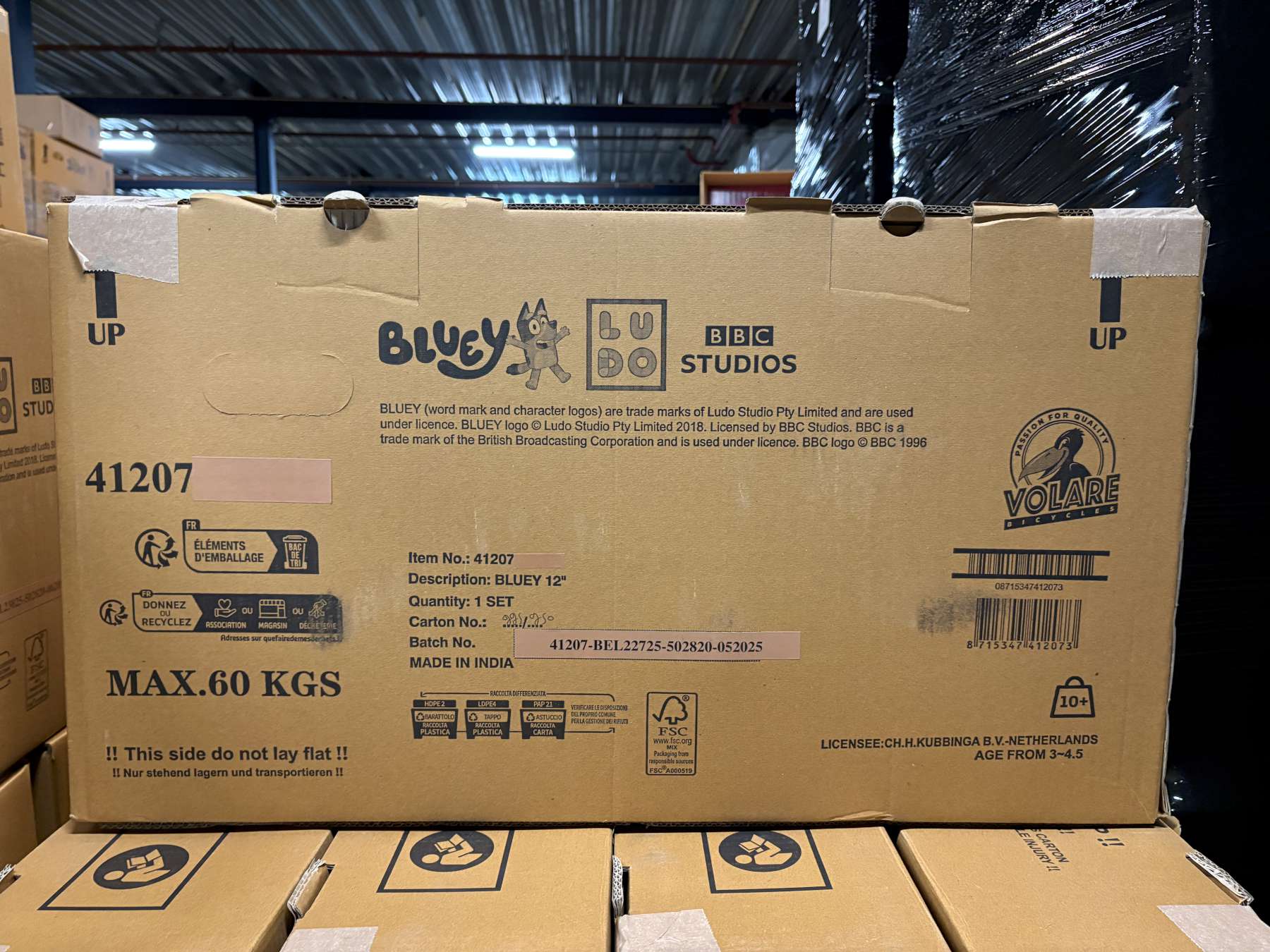 Bluey Kinderfiets 12 inch – Lichtblauw – Twee handremmen Bluey Kinderfiets 12 inch – Lichtblauw – Twee handremmen