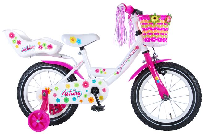 Volare Ashley Kinderfiets – Meisjes – 14 inch – Wit – 95% afgemonteerd Volare Ashley Kinderfiets – Meisjes – 14 inch – Wit – 95% afgemonteerd