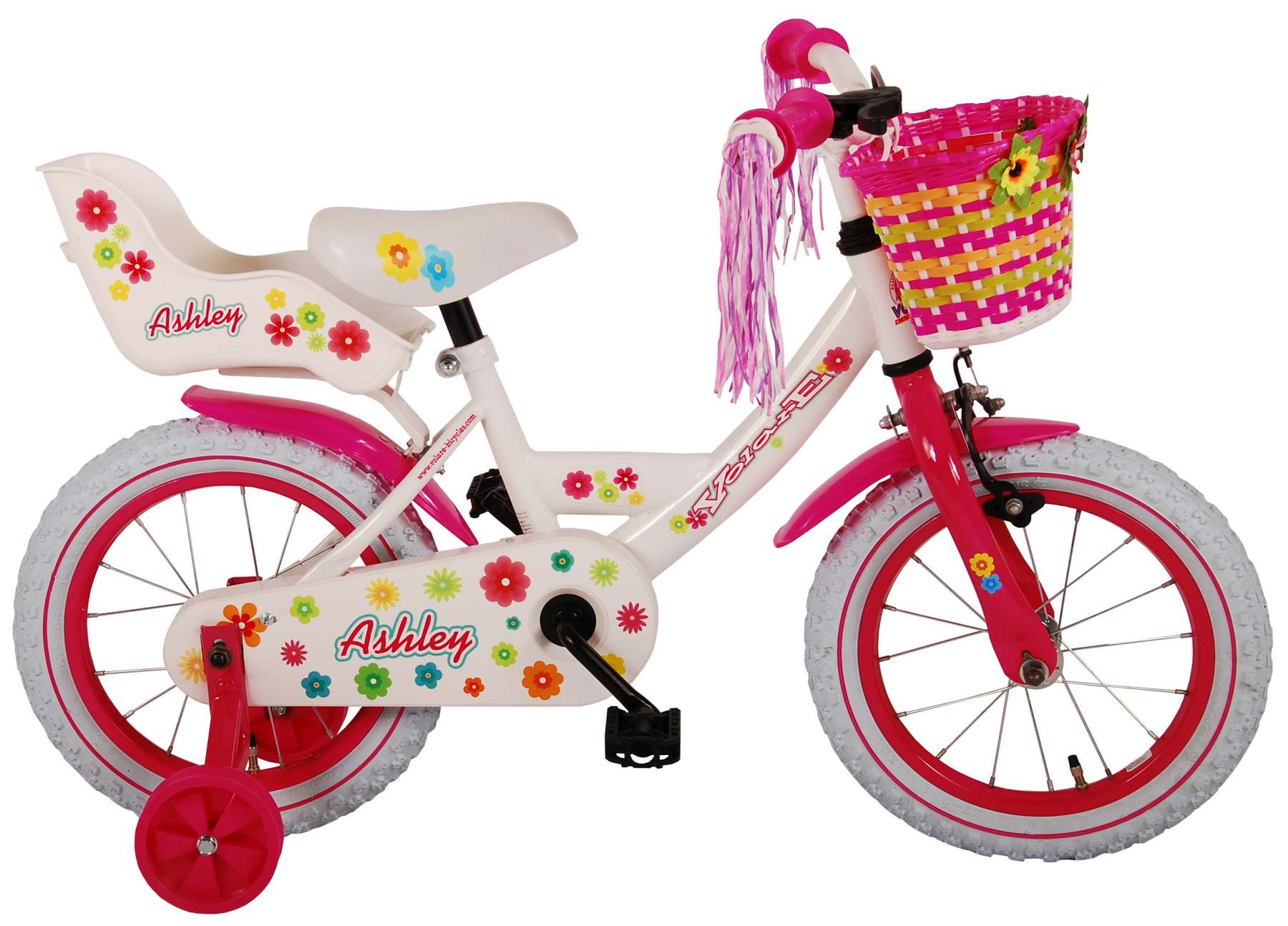 Volare Ashley Kinderfiets – Meisjes – 14 inch – Wit – 95% afgemonteerd Volare Ashley Kinderfiets – Meisjes – 14 inch – Wit – 95% afgemonteerd