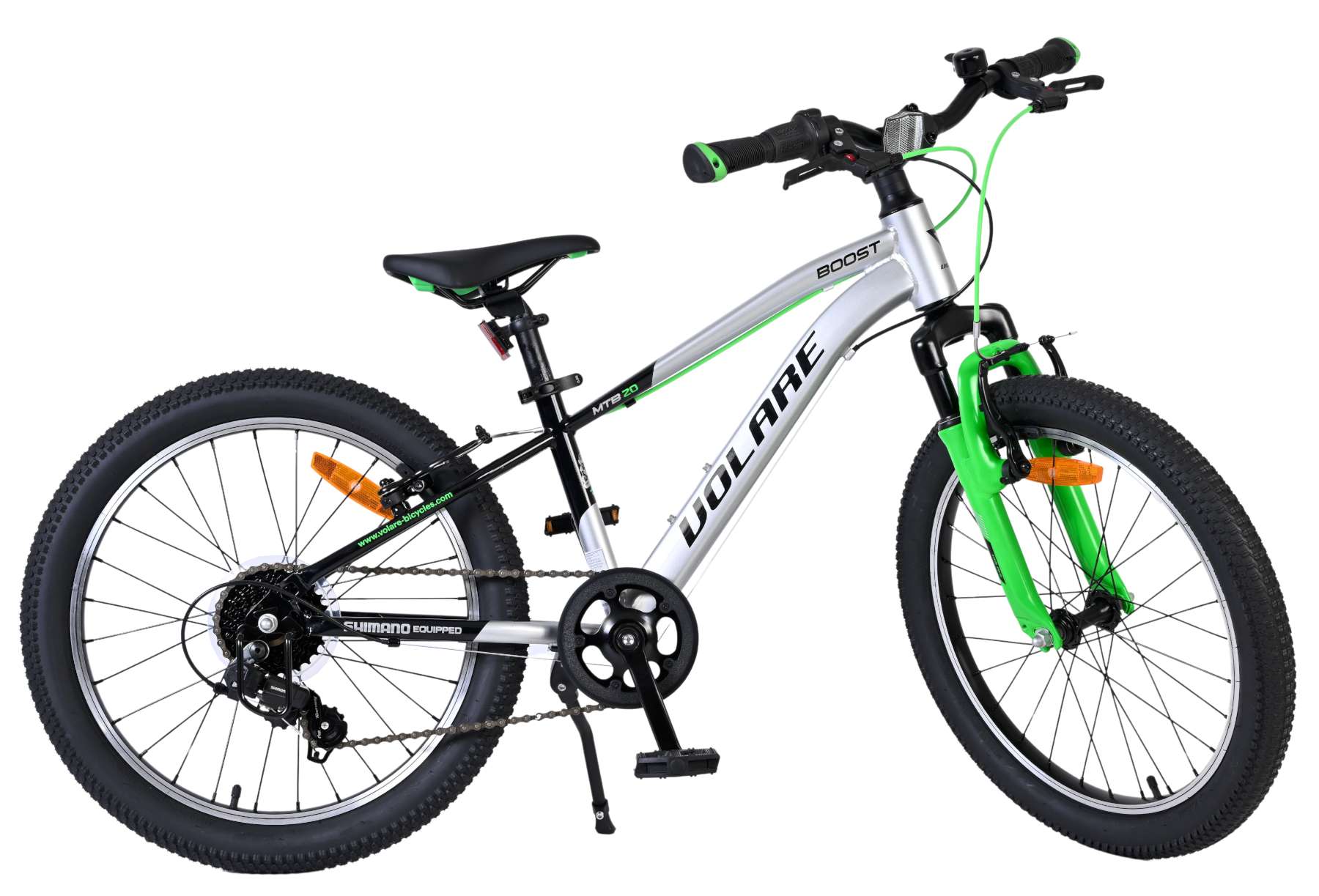 Volare Boost Kinderfiets – 20 inch – 7 Speed – Zilver/Groen Volare Boost Kinderfiets – 20 inch – 7 Speed – Zilver/Groen
