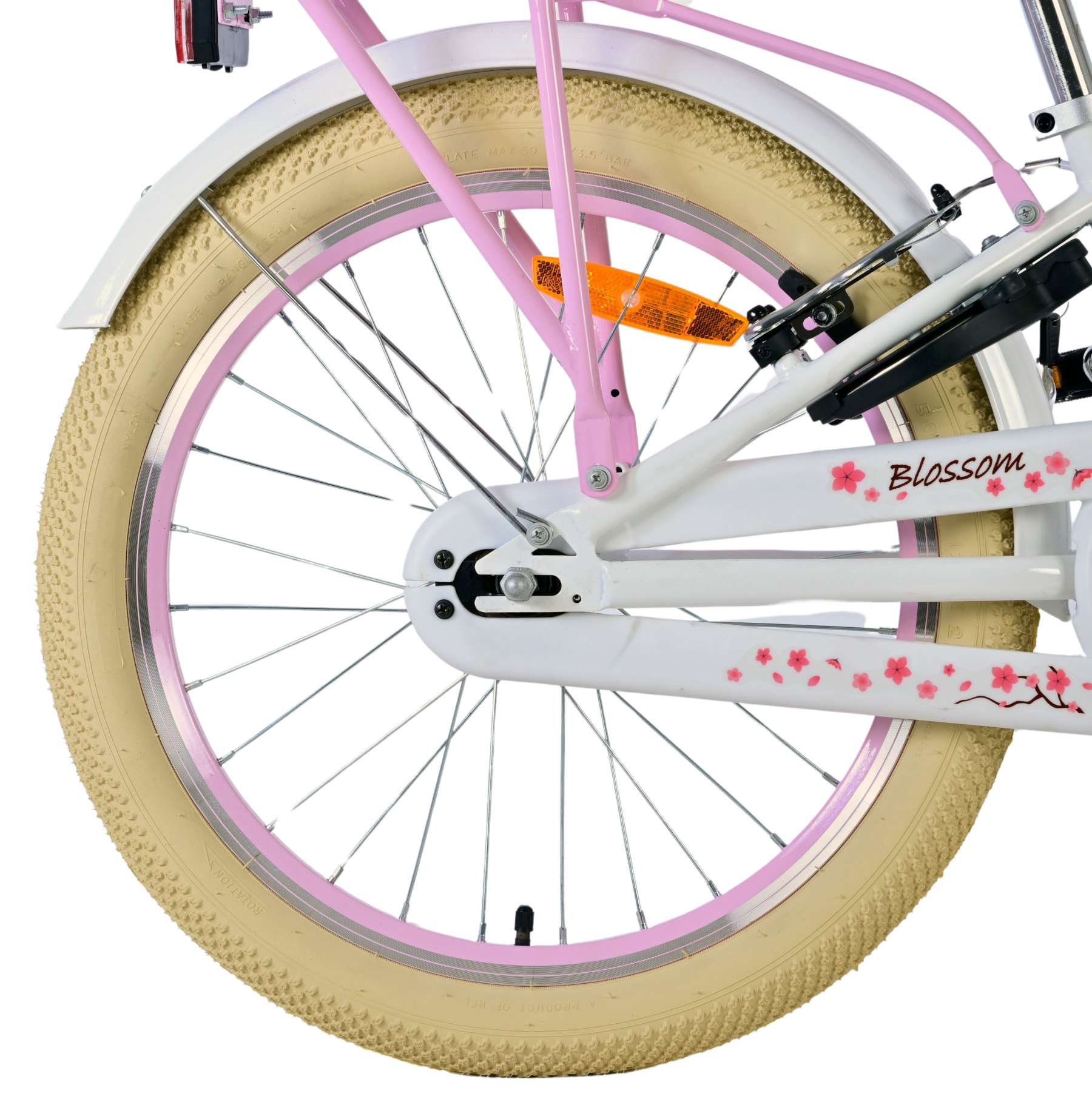 Volare Blossom Kinderfiets – Meisjes – 20 inch – Wit – Twee handremmen