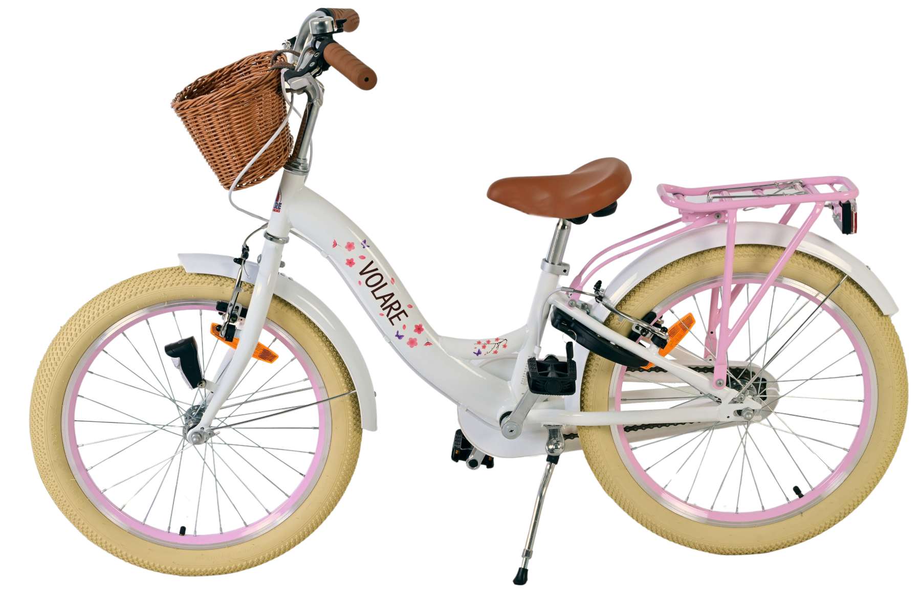 Volare Blossom Kinderfiets – Meisjes – 20 inch – Wit – Twee handremmen
