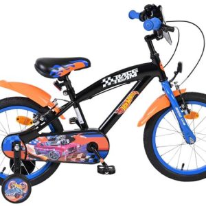 Hot Wheels Kinderfiets – Jongens – 16 inch – Zwart Oranje Blauw – Twee Handremmen