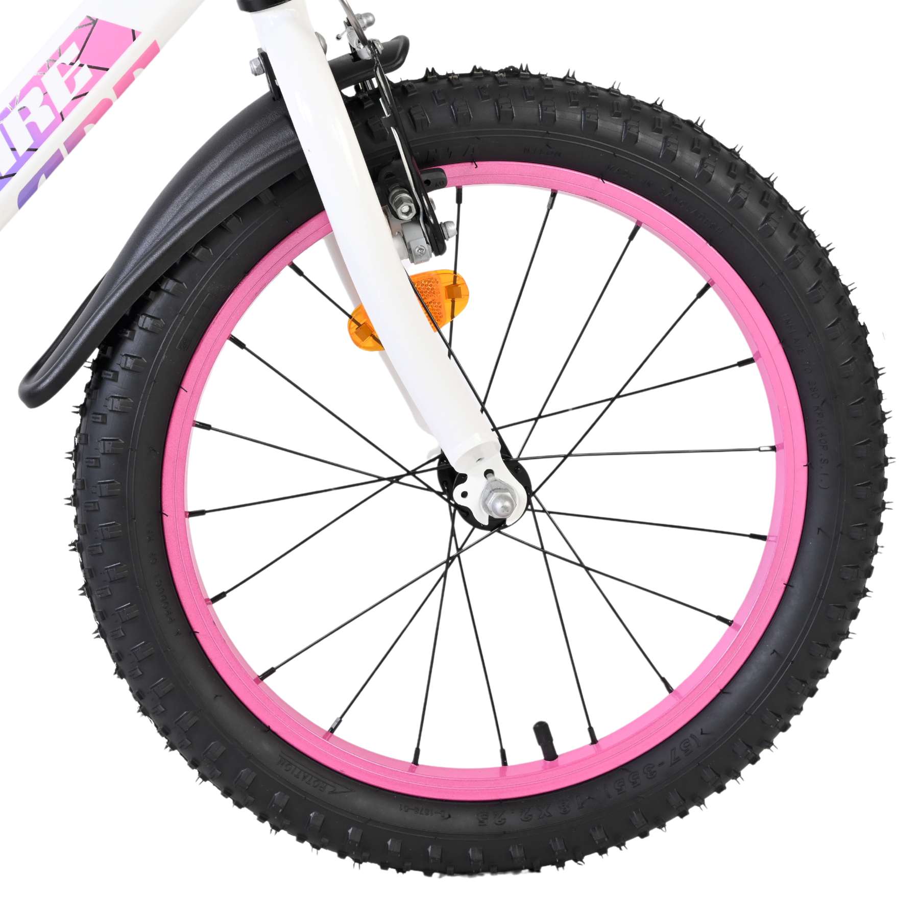 Volare Lily Kinderfiets – Meisjes – 18 inch – Wit Roze Paars – Twee handremmen Volare Lily Kinderfiets – Meisjes – 18 inch – Wit Roze Paars – Twee handremmen