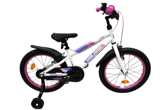 Volare Lily Kinderfiets – Meisjes – 18 inch – Wit Roze Paars – Twee handremmen Volare Lily Kinderfiets – Meisjes – 18 inch – Wit Roze Paars – Twee handremmen