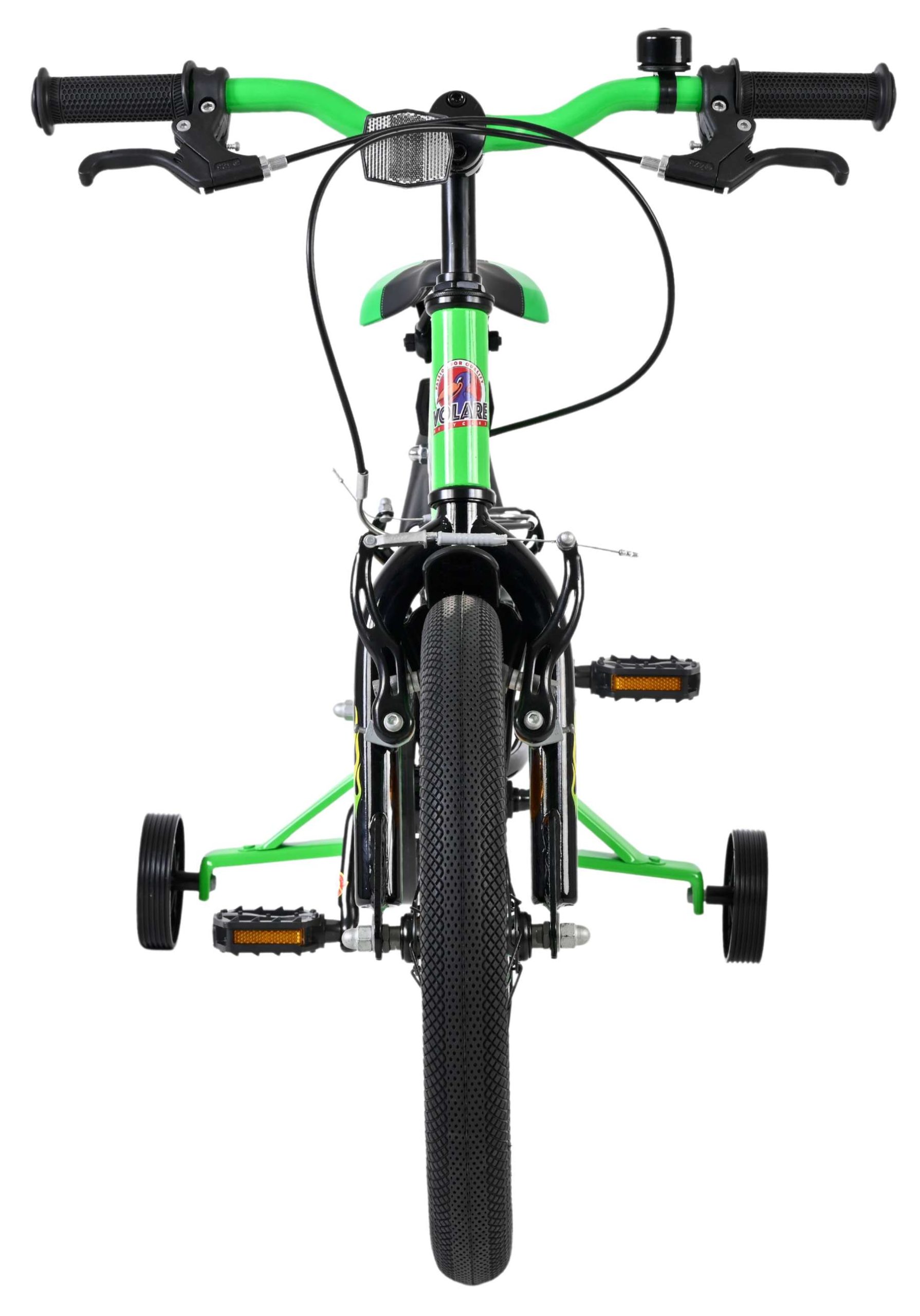 Volare Strike Kinderfiets – Jongens – 16 inch – Zwart Groen – Twee Handremmen