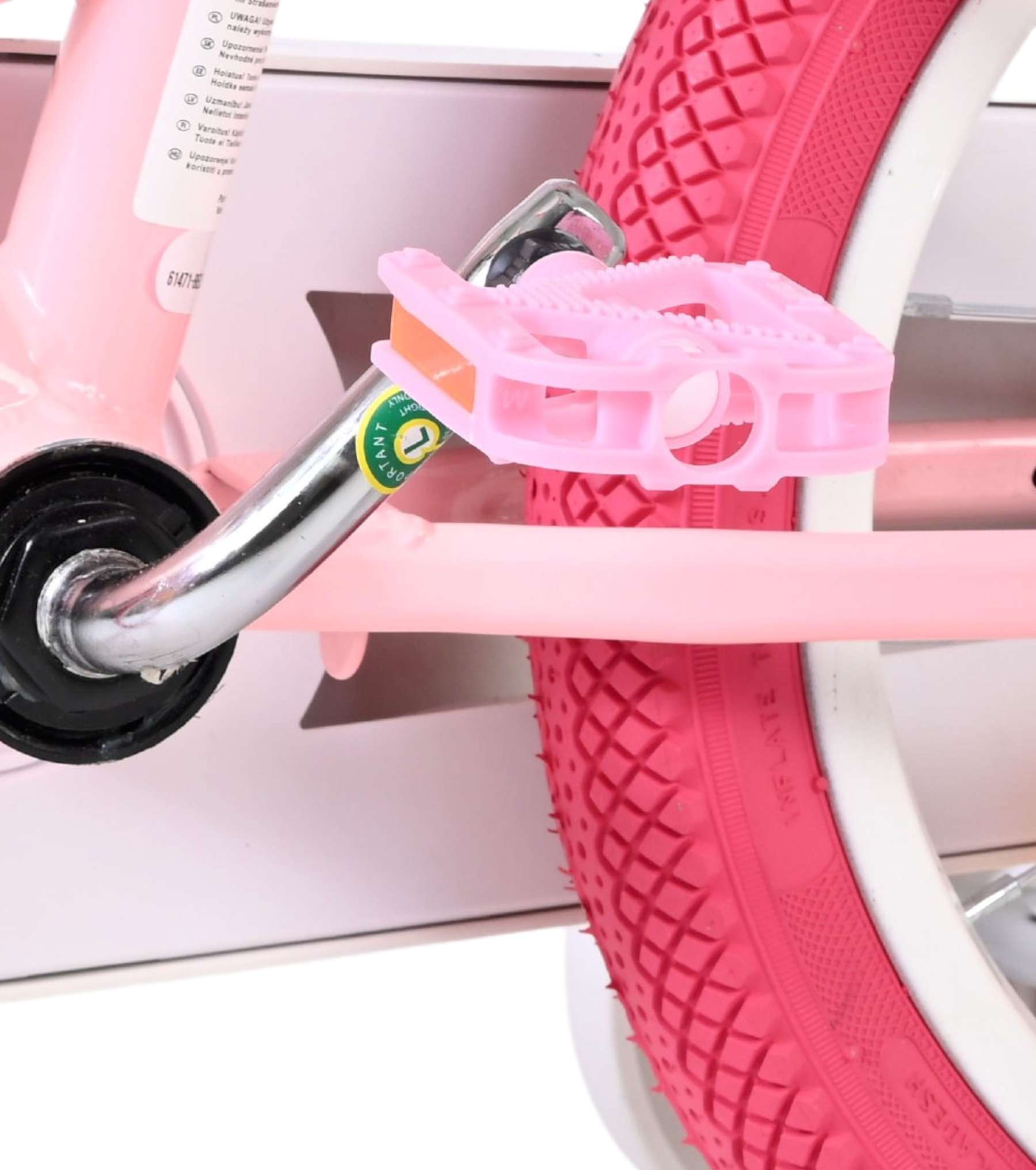 Volare Unicorn Kinderfiets – Meisjes – 14 inch – Roze – Twee Handremmen