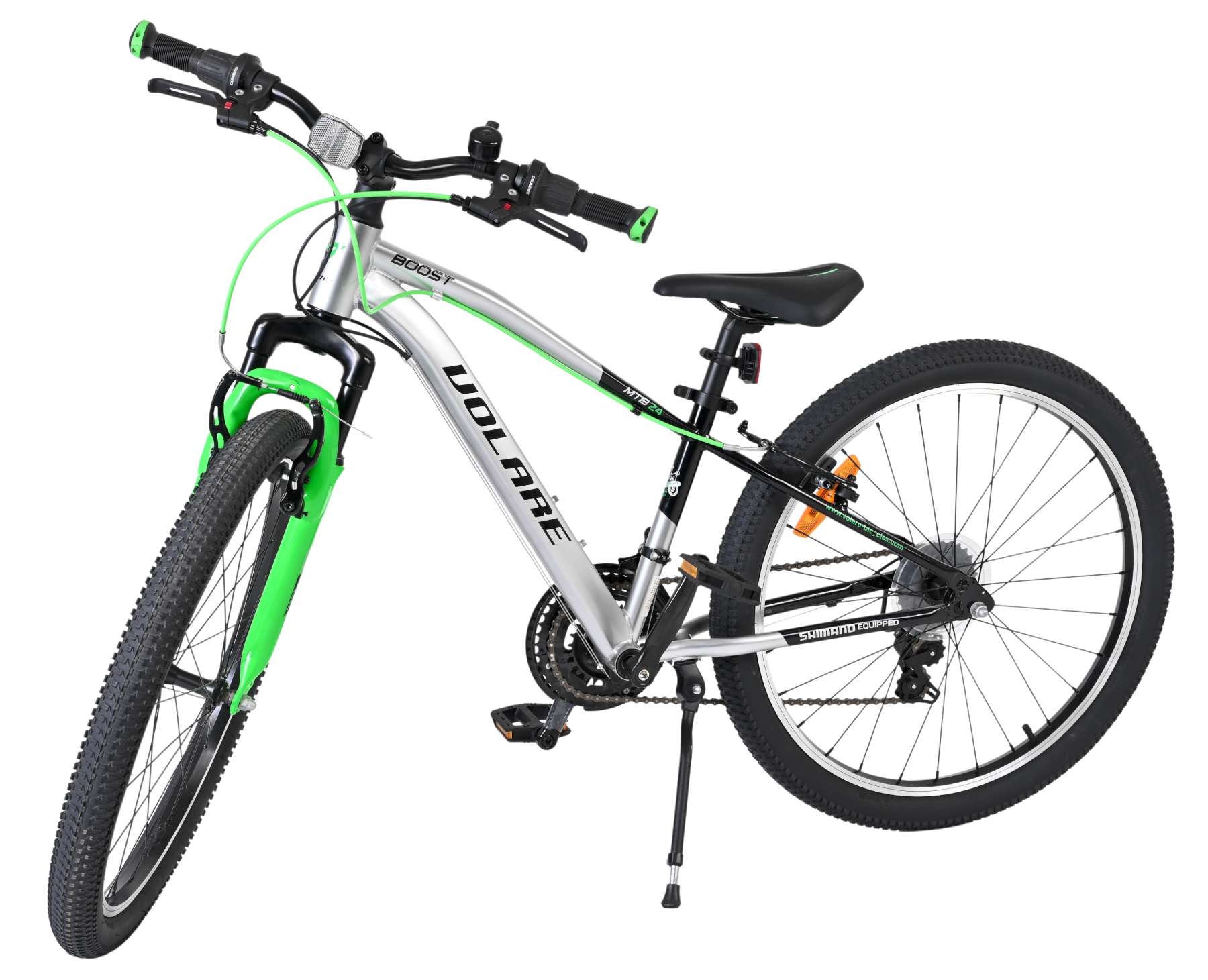 Volare Boost Kinderfiets – 24 inch – 21 Speed – Zilver/Groen